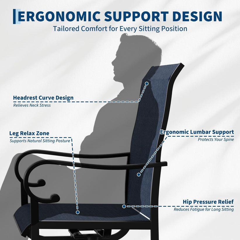 Chaise de terrasse Garvee robuste pour extérieur
