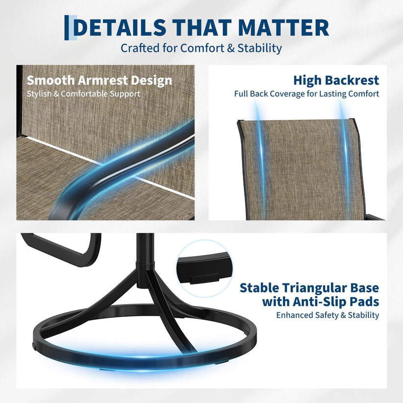Détail fauteuil pivotant extérieur Garvee