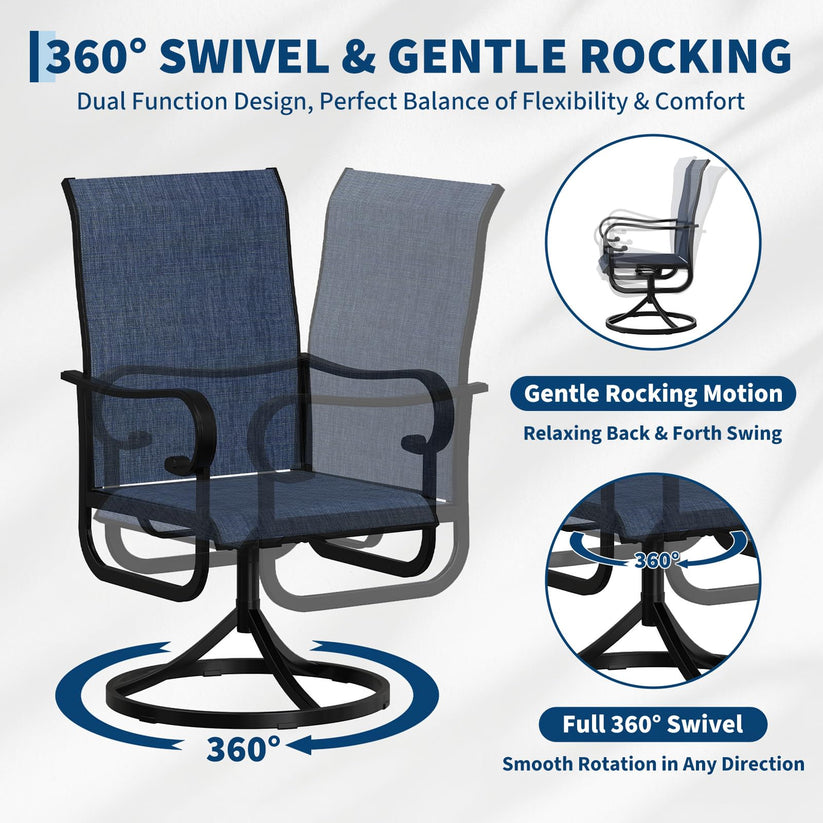 Chaise de patio Garvee avec dossier haut ergonomique