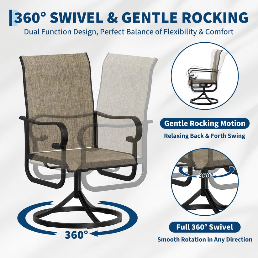 Chaise de patio Garvee rotation 360 degrés